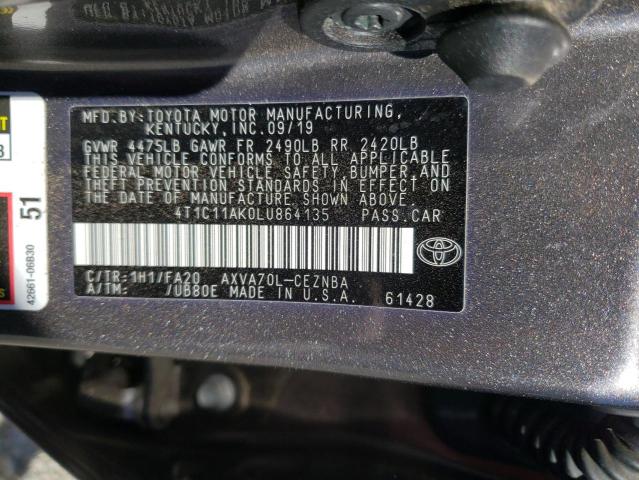 2020 TOYOTA CAMRY LE - 4T1C11AK0LU864135