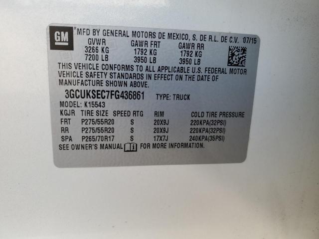 2015 CHEVROLET SILVERADO - 3GCUKSEC7FG436861