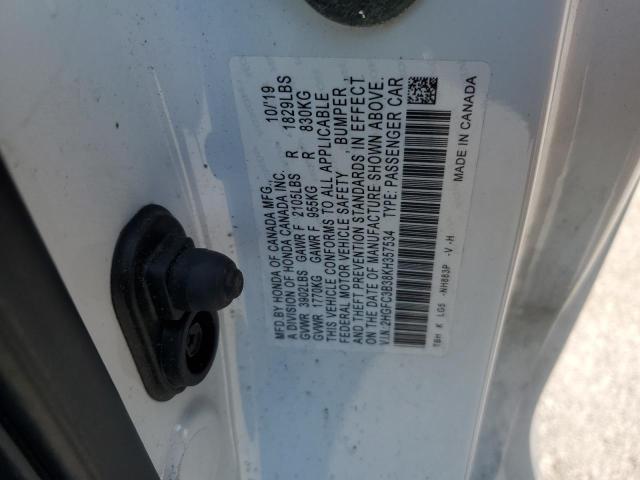 2019 HONDA CIVIC EX - 2HGFC3B38KH357534