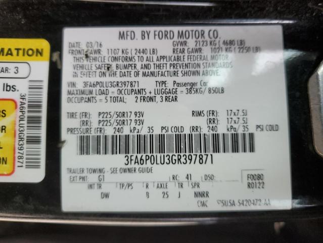 2016 FORD FUSION SE - 3FA6P0LU3GR397871