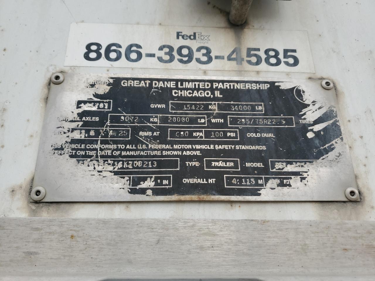 Lot #3214029269 2008 GREAT DANE UNKNOWN