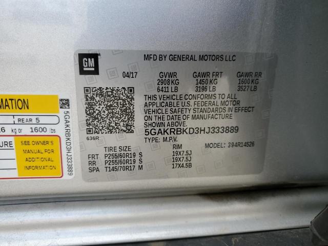 2017 BUICK ENCLAVE - 5GAKRBKD3HJ333889