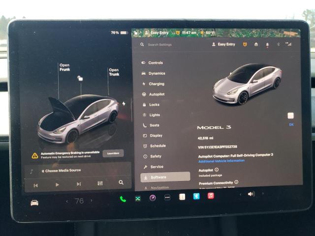 2023 TESLA MODEL 3 5YJ3E1EA3PF552738