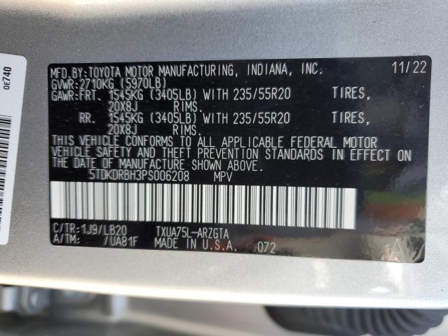 2023 TOYOTA HIGHLANDER - 5TDKDRBH3PS006208