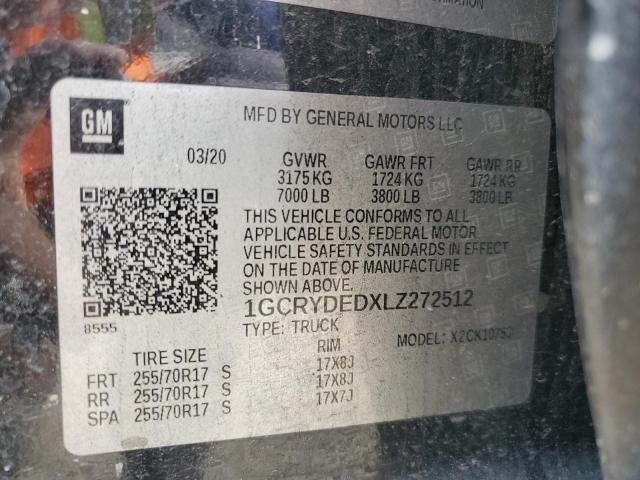 2020 CHEVROLET SILVERADO - 1GCRYDEDXLZ272512