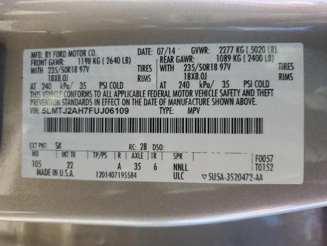2015 LINCOLN MKC 5LMTJ2AH7FUJ06109
