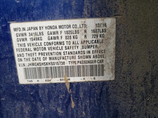 2017 HONDA FIT LX #3286551184