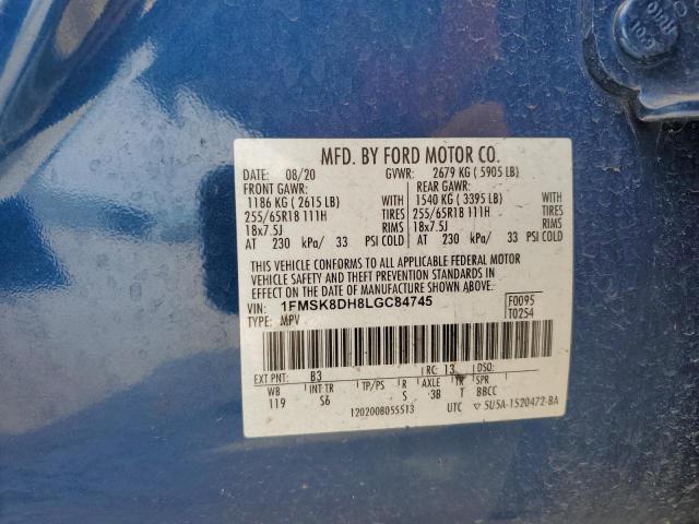 2020 FORD EXPLORER X - 1FMSK8DH8LGC84745