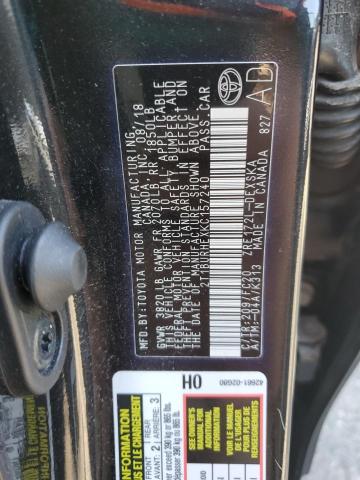 2019 TOYOTA COROLLA L - 2T1BURHEXKC157240