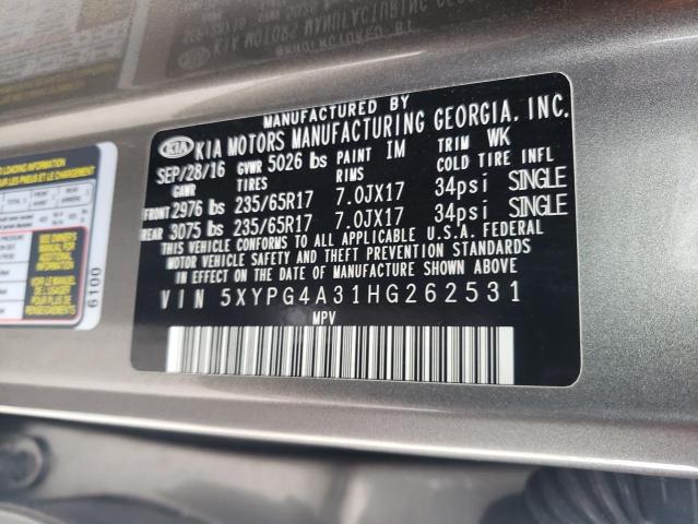 2017 KIA SORENTO LX - 5XYPG4A31HG262531