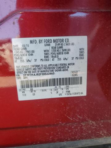 2015 FORD EDGE SEL - 2FMTK4J82FBB22865