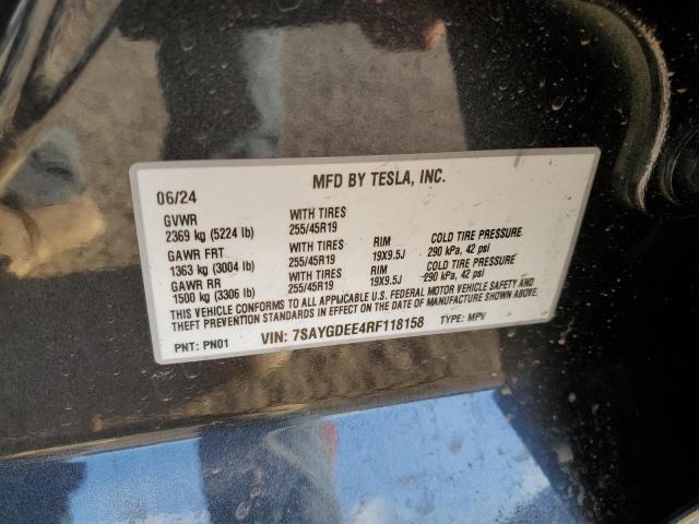 2024 TESLA MODEL Y 7SAYGDEE4RF118158