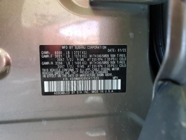 2022 SUBARU ASCENT TOU 4S4WMARD6N3417523