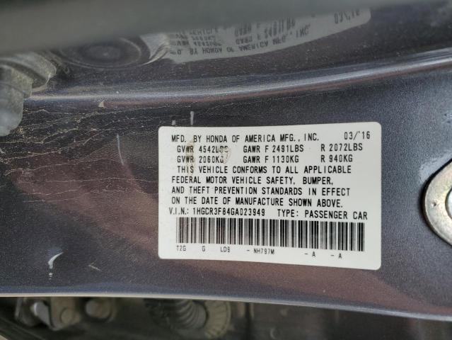 2016 HONDA ACCORD EXL - 1HGCR3F84GA023949