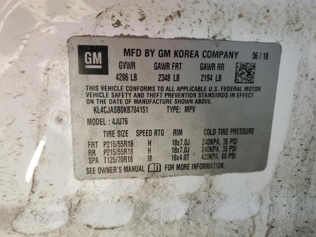 2019 BUICK ENCORE PRE - KL4CJASB0KB704151