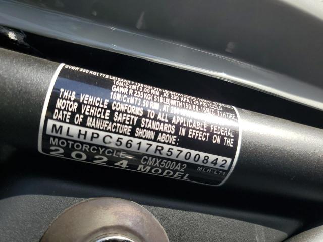 2024 HONDA CMX500 A2 MLHPC5617R5700842
