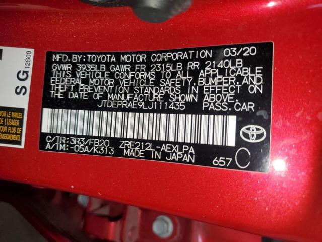 2020 TOYOTA COROLLA LE - JTDEPRAE9LJ111435