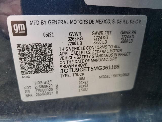 2021 GMC SIERRA K15 - 3GTU9CET5MG361186