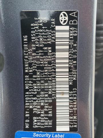 2015 TOYOTA COROLLA L - 5YFBURHE9FP337153