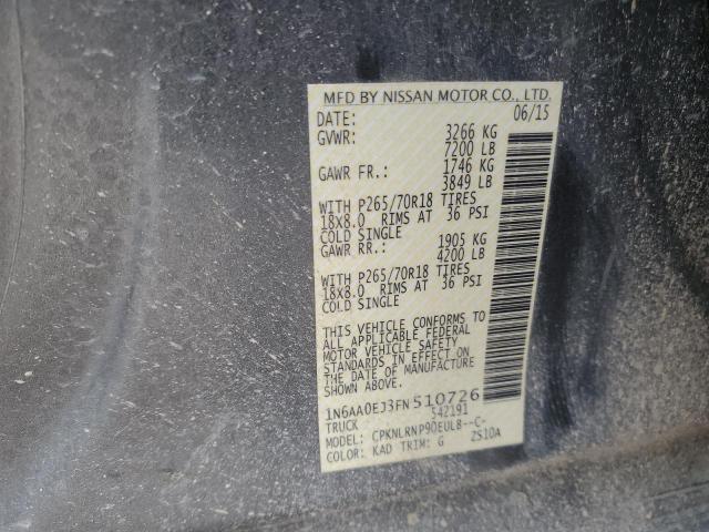 2015 NISSAN TITAN S - 1N6AA0EJ3FN510726