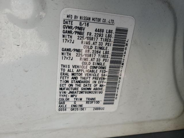2016 NISSAN ROGUE S - JN8AT2MT6GW026190