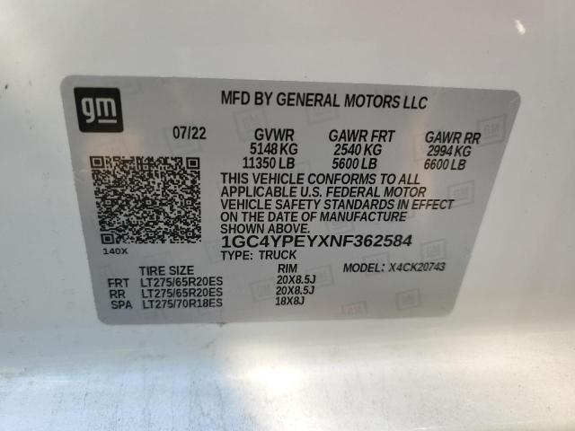 1GC4YPEYXNF362584 2022 CHEVROLET ALL Models