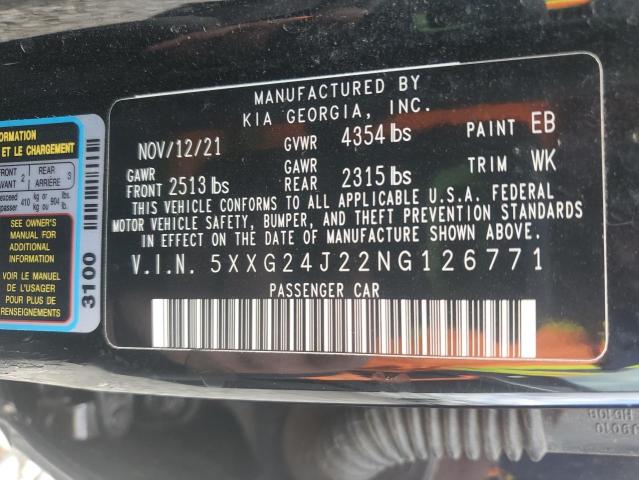 2022 KIA K5 LX - 5XXG24J22NG126771
