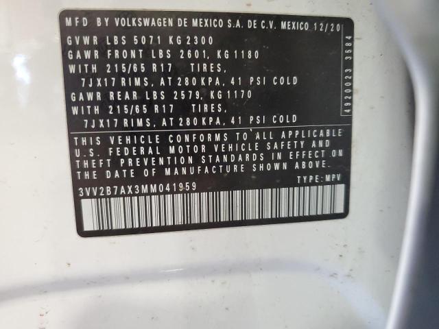 2021 VOLKSWAGEN TIGUAN SE - 3VV2B7AX3MM041959
