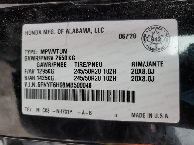 5FNYF6H98MB500048 2021 HONDA PILOT