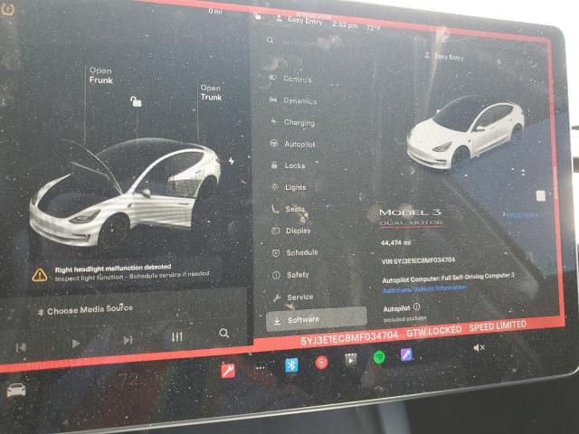 2021 TESLA MODEL 3 5YJ3E1EC8MF034704