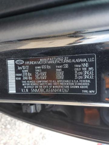 2022 HYUNDAI TUCSON SEL 5NMJBCAE6NH141267