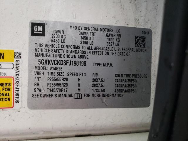 2015 BUICK ENCLAVE - 5GAKVCKD3FJ198198