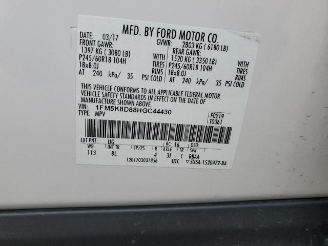 2017 FORD EXPLORER X 1FM5K8D88HGC44430
