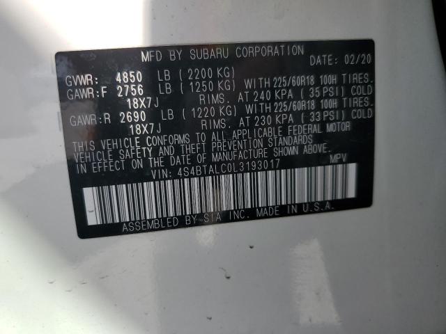 2020 SUBARU OUTBACK LI - 4S4BTALC0L3193017