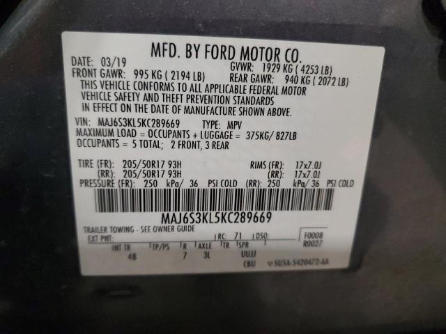 2019 FORD ECOSPORT T - MAJ6S3KL5KC289669