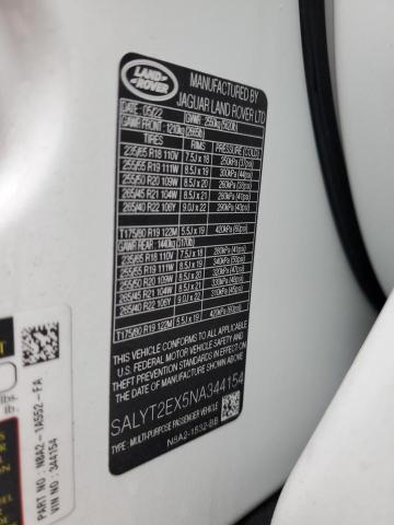 2022 LAND ROVER RANGE ROVE - SALYT2EX5NA344154