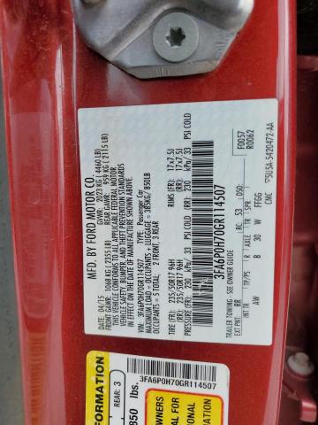 2016 FORD FUSION SE - 3FA6P0H70GR114507