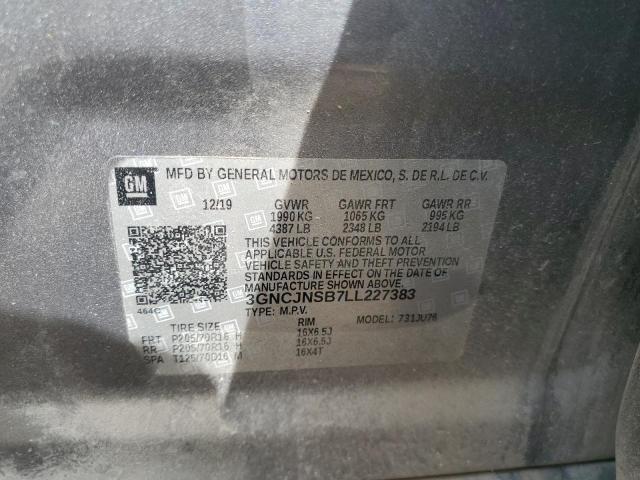 2020 CHEVROLET TRAX LS 3GNCJNSB7LL227383
