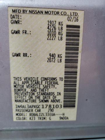 2016 NISSAN ALTIMA 2.5 - 1N4AL3APXGC178103