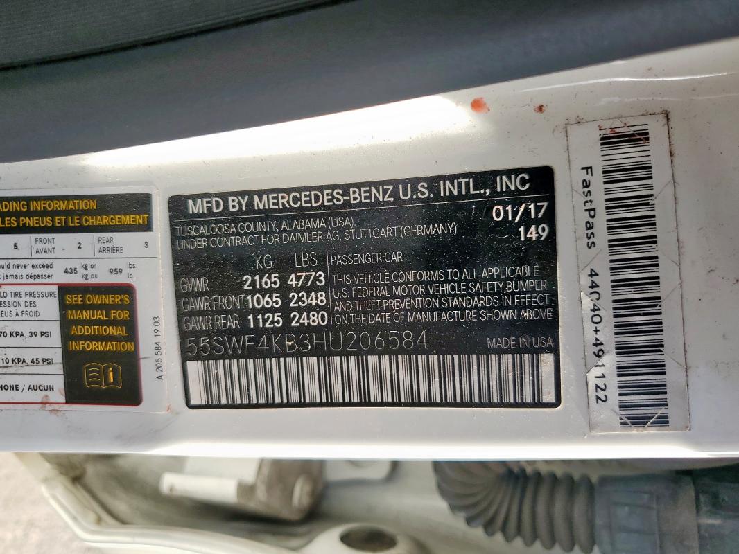 2017 MERCEDES-BENZ C 300 4MAT - 55SWF4KB3HU206584