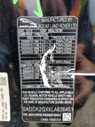2020 JAGUAR F-PACE PRE - SADCK2GXXLA636451
