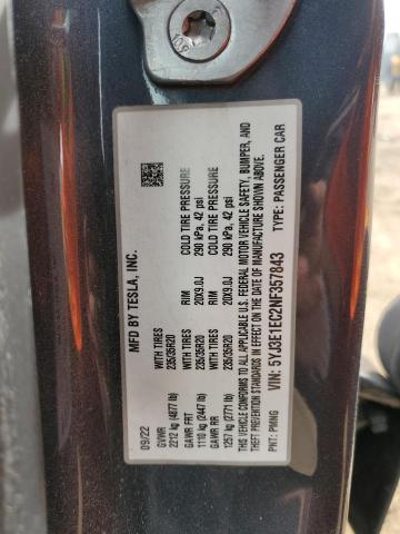 2022 TESLA MODEL 3 - 5YJ3E1EC2NF357843