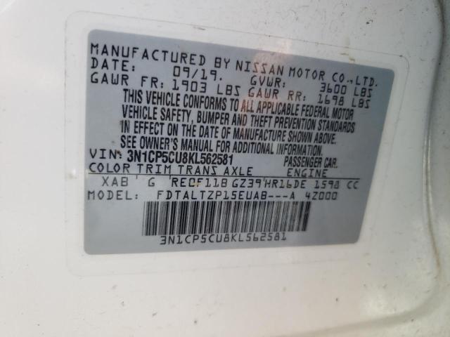 2019 NISSAN KICKS S - 3N1CP5CU8KL562581