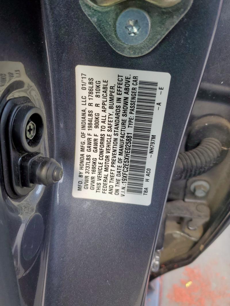 2017 HONDA CIVIC LX - 19XFC2E5XHE025881