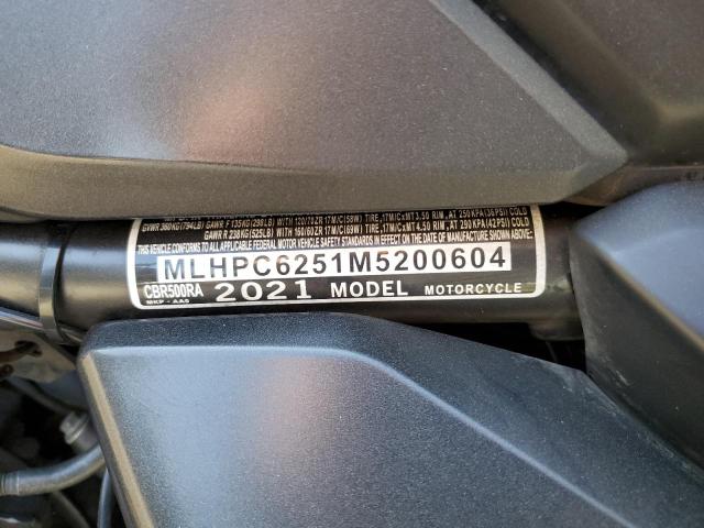 2021 HONDA CBR500 RA MLHPC6251M5200604