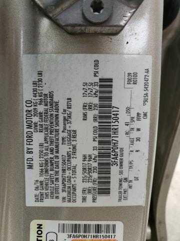 2017 FORD FUSION SE - 3FA6P0H71HR150417