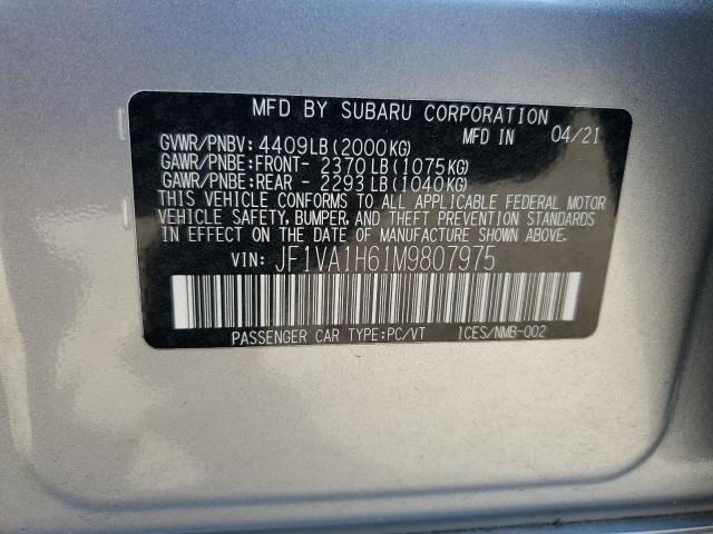 2021 SUBARU WRX LIMITE - JF1VA1H61M9807975