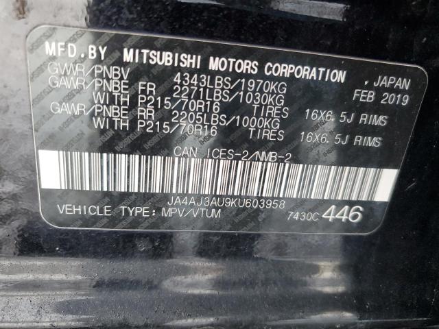 2019 MITSUBISHI RVR SE JA4AJ3AU9KU603958