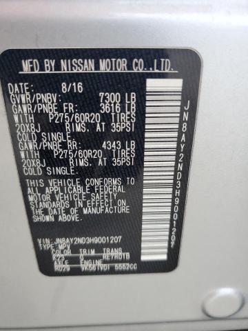 2017 NISSAN ARMADA SV - JN8AY2ND3H9001207
