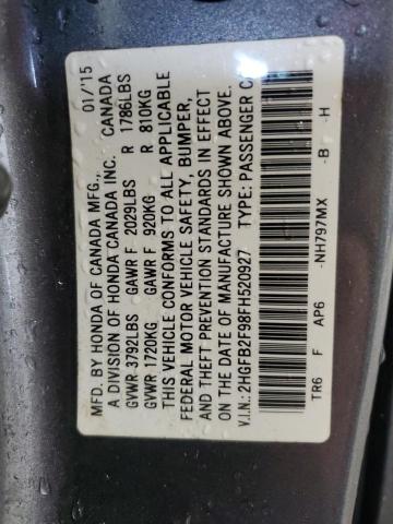 2015 HONDA CIVIC EXL - 2HGFB2F98FH520927